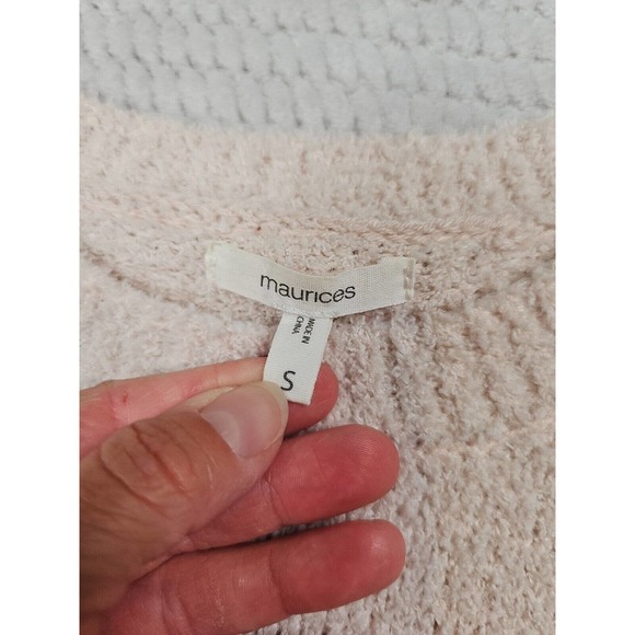 Maurices Sweater Womens Small Fuzzy Colorblock Long Sleeve High Low Hem - Picture 4 of 7